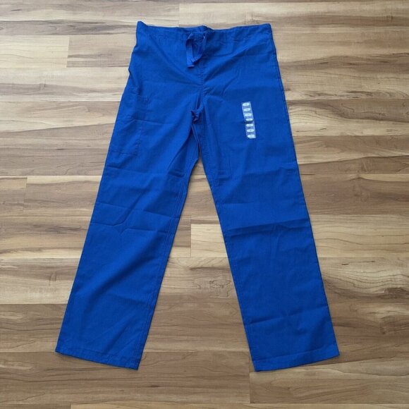 Cherokee Workwear Unisex Drawstring Scrub Pants Small 4100 Royal Blue New - Picture 2 of 8